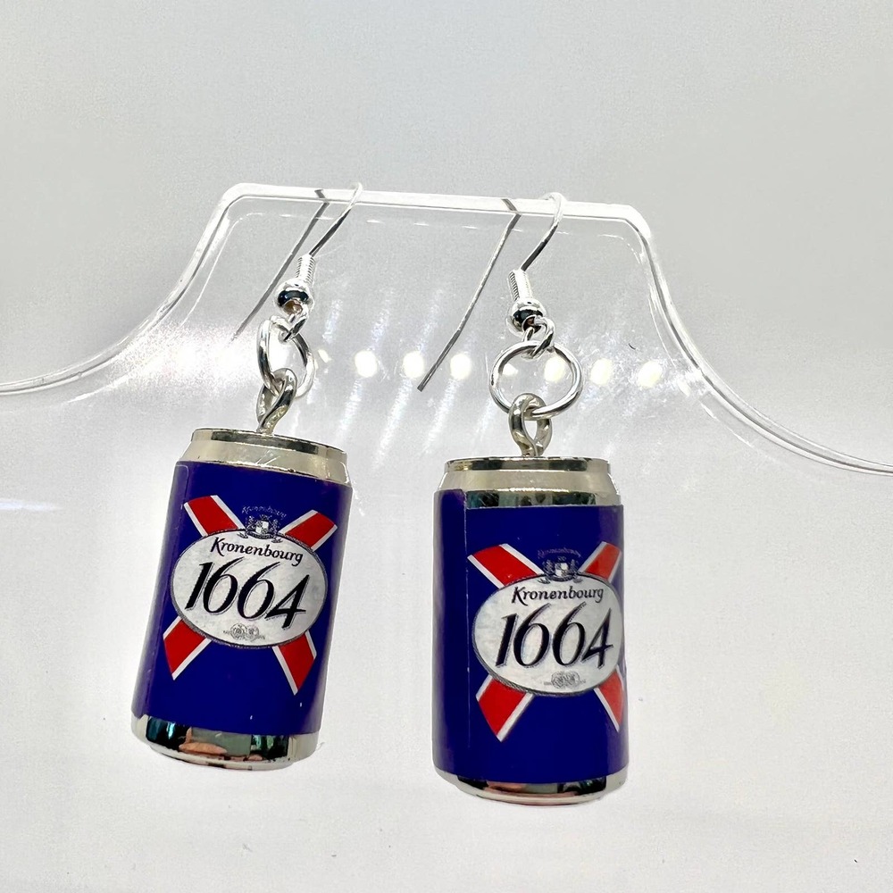 Beer Earrings - Kronenbourg 1664 Brewery Earrings - Festival Earrings - Alcohol